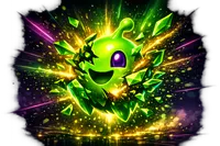 Glowing neon crystal gem levitating mid-air with vivid purple and cyan rim light against dark background for Bcgame bonus